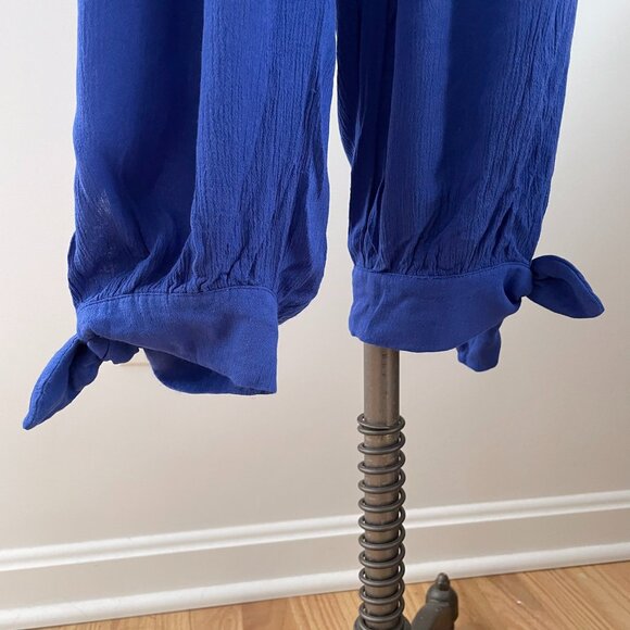 Lulus Lolinda Halter Convertible Jumpsuit Size Medium Blue Gauze - Picture 7 of 13